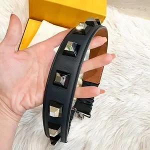 Fendi | Accessories | Fendi Navy Leather Silver Studded  display picture 3